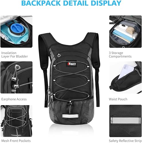 Miniatura 2 de Hydration Pack, Insulated Hydration Backpack with 2L Hydration Bladder, Hiking Backpack for Men Women Kids, Water Backpack for Hiking, Running,