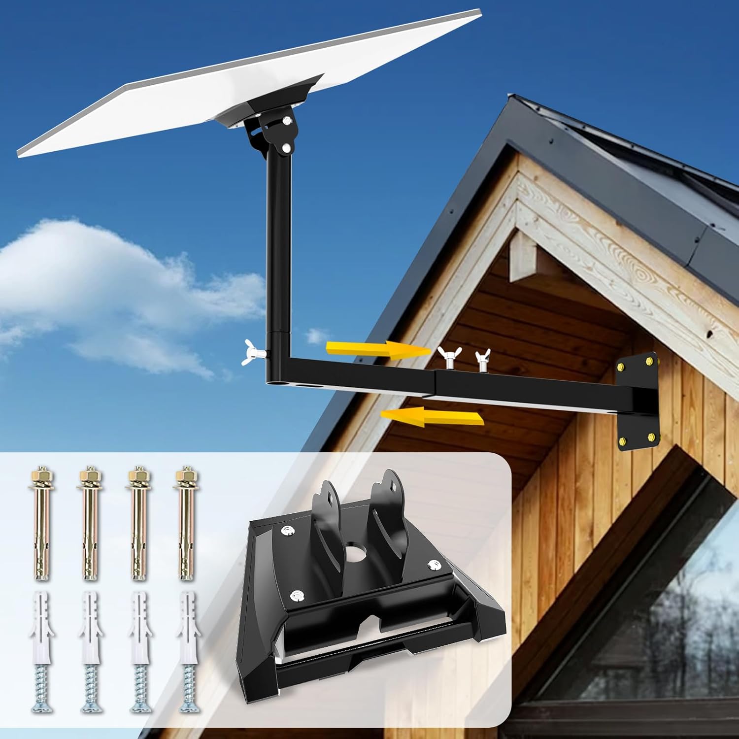 Starlink Gen 3 Mount with Adapter, Extension-Type Heavy Duty Starlink Long Wall Mount, StarLink Pole Mount, Mounting Kit for Starlink Gen 3 Internet Kit Satellite Extension-Type Heavy Duty Mount