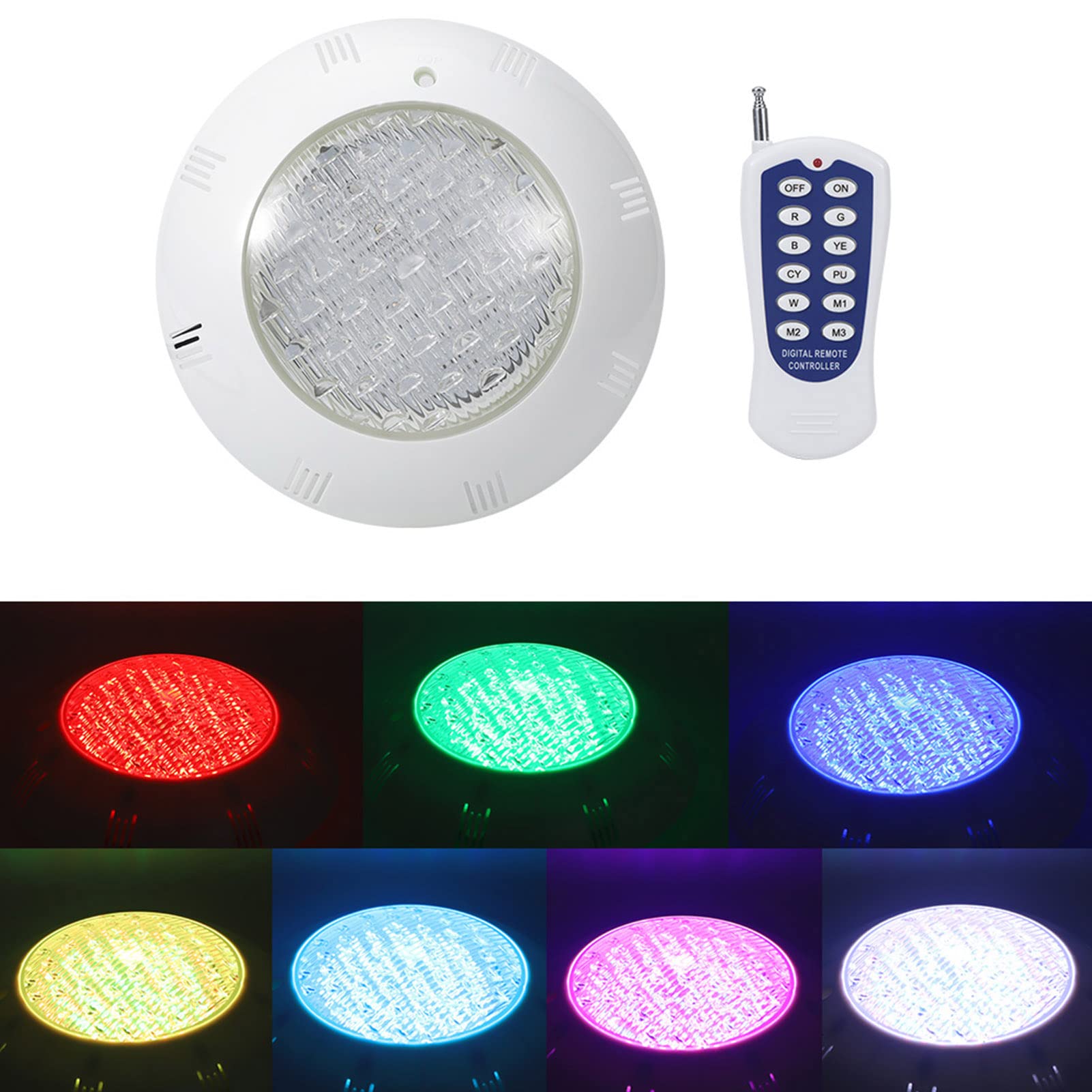 Garosa 15W AC12V LED-Unterwasserleuchte IP68 Wasserdichte RGB-Schwimmbadbeleuchtung, für Quadrat, Pool, Brunnen, Unterwasserlandschaft, Außendekoration (RGB15W)
