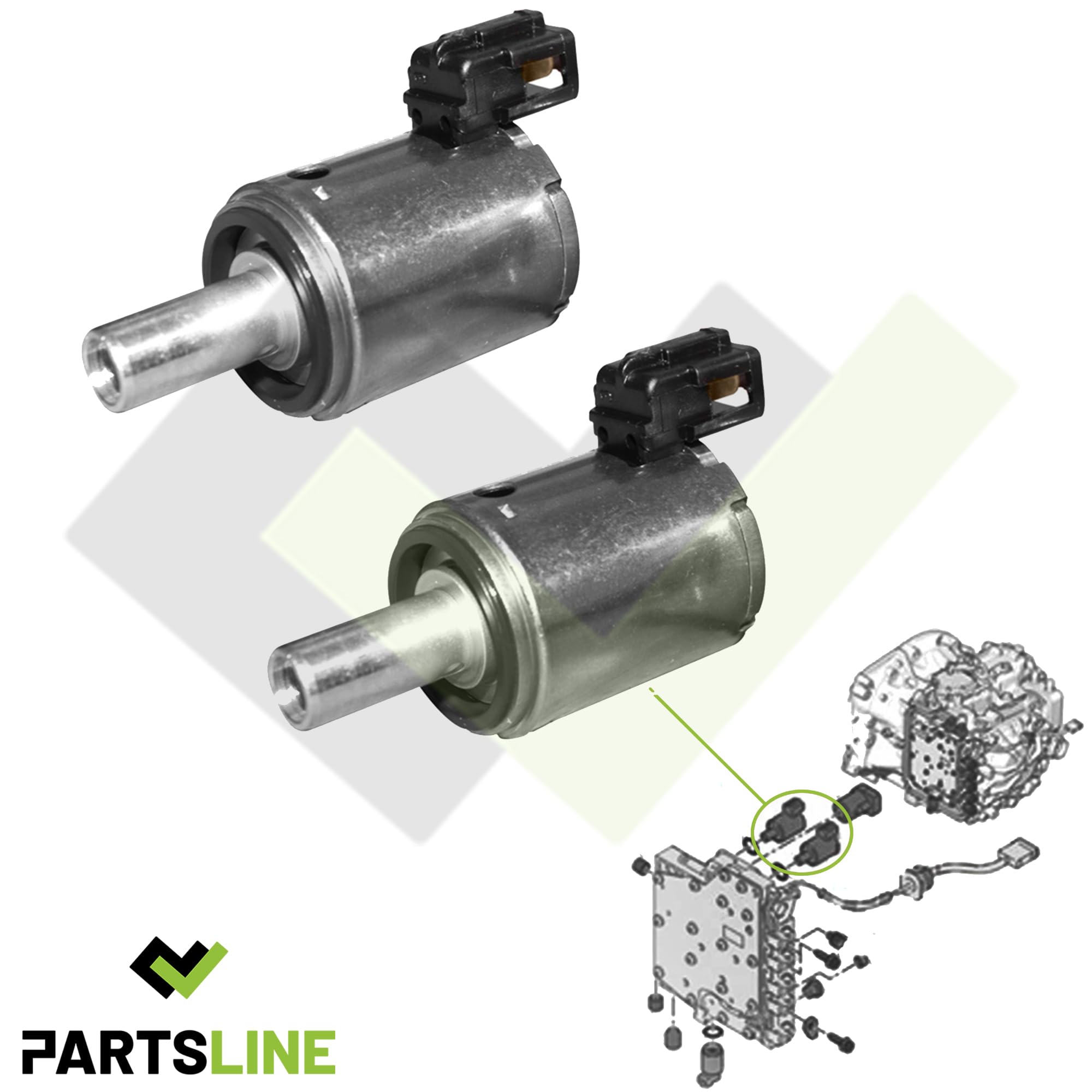 Partsline (Lot de 2) Électrovanne pour boite de vitesse automatique AL4 DP0 compatible avec C3, C4, C5, DS3, DS4, Xsara, 206, 207, 208, 306, 307, 308, 406, 806, Clio, Laguna 2, Scénic 257416 257410