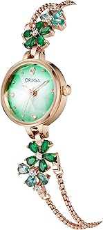 - Fleur Bracelet Watch for Women Dial Flower Chain Watches Analog Ladies Latest Stylish Diamond Wrist Gift Anniversary Birthday