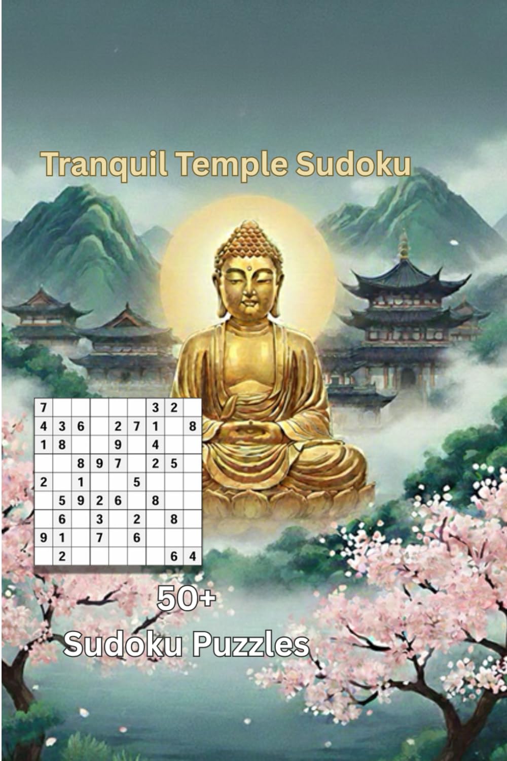 Tranquil Temple Sudoku: 50+ Puzzles | Mindful Moments in Every Grid | A Tranquil inspired message on each page | 6x9 Inches, 110 Pages