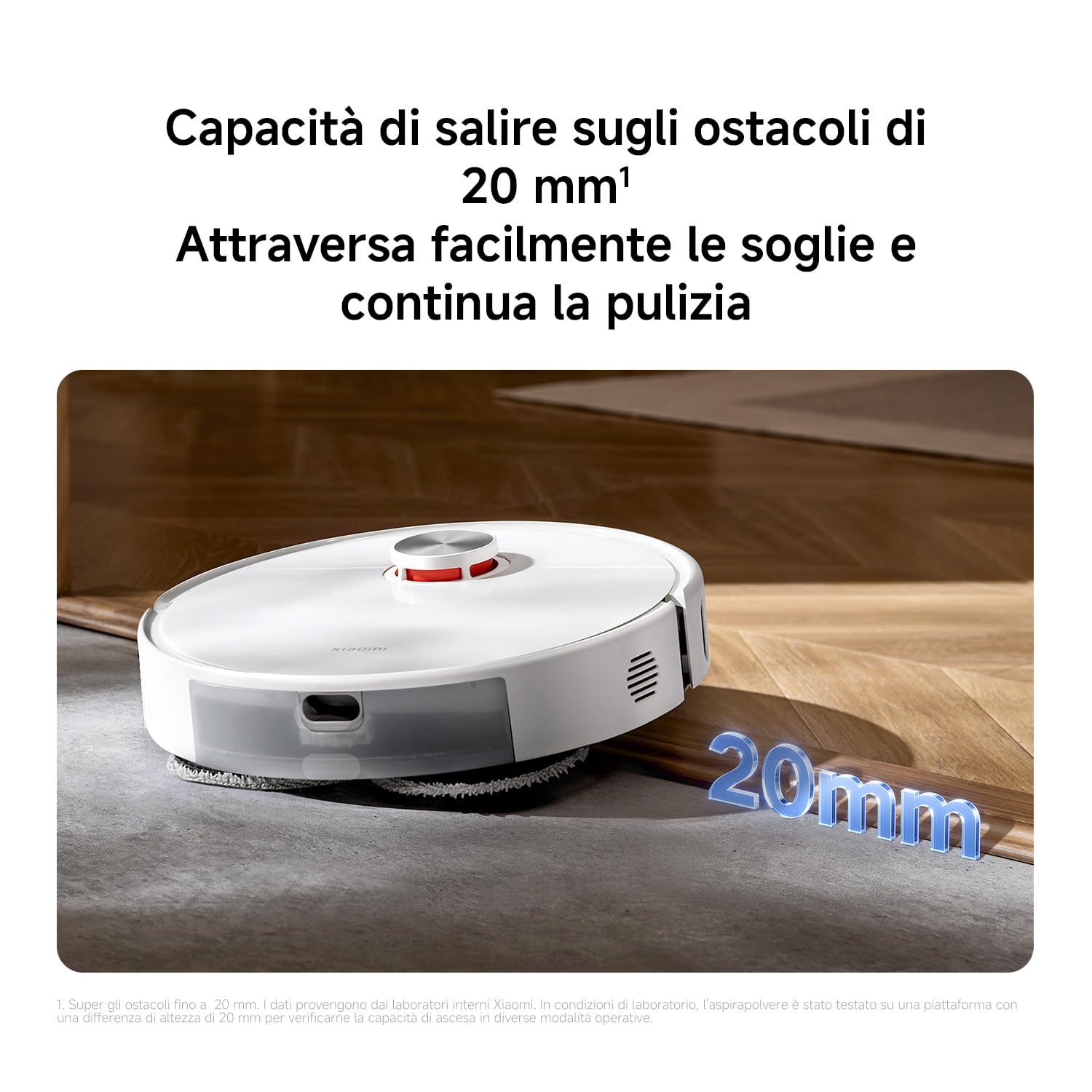 XIAOMI Robot Vacuum S40 Pro, aspirapolvere robotico intelligente e mocio, spazzole laterali autoestensibili, aspirazione 15000 Pa, pavimento duro e tappeto, telecomando tramite app