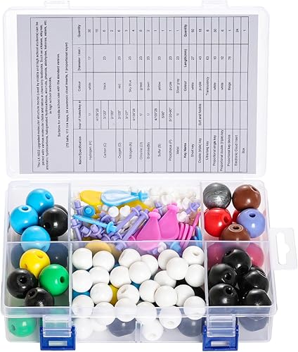 Miniatura 7 de 214pcs Química Modelo Molecular Orgánica Inorgánica STEM Educativa Ciencia Set 78 átomos 24 Orbitales de Nube Electrónica 110 Enlaces Enlaces 1 Caja