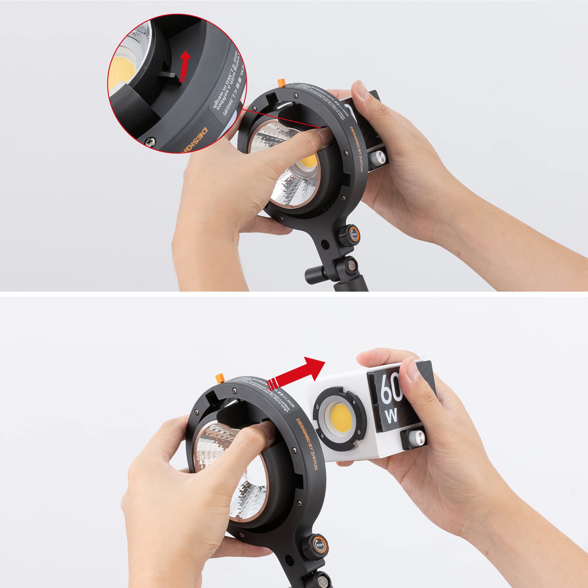 ZHIYUN Adattatore A da ZY Mount a Bowens Mount [Ufficiale] per Molus G60