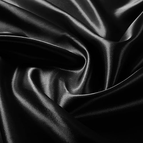 Miniatura 6 de Paquete de 1 mantel de satén negro, mantel rectangular de 58 x 102 pulgadas, mantel de satén de tela suave, mantel de seda de lujo para fiestas,