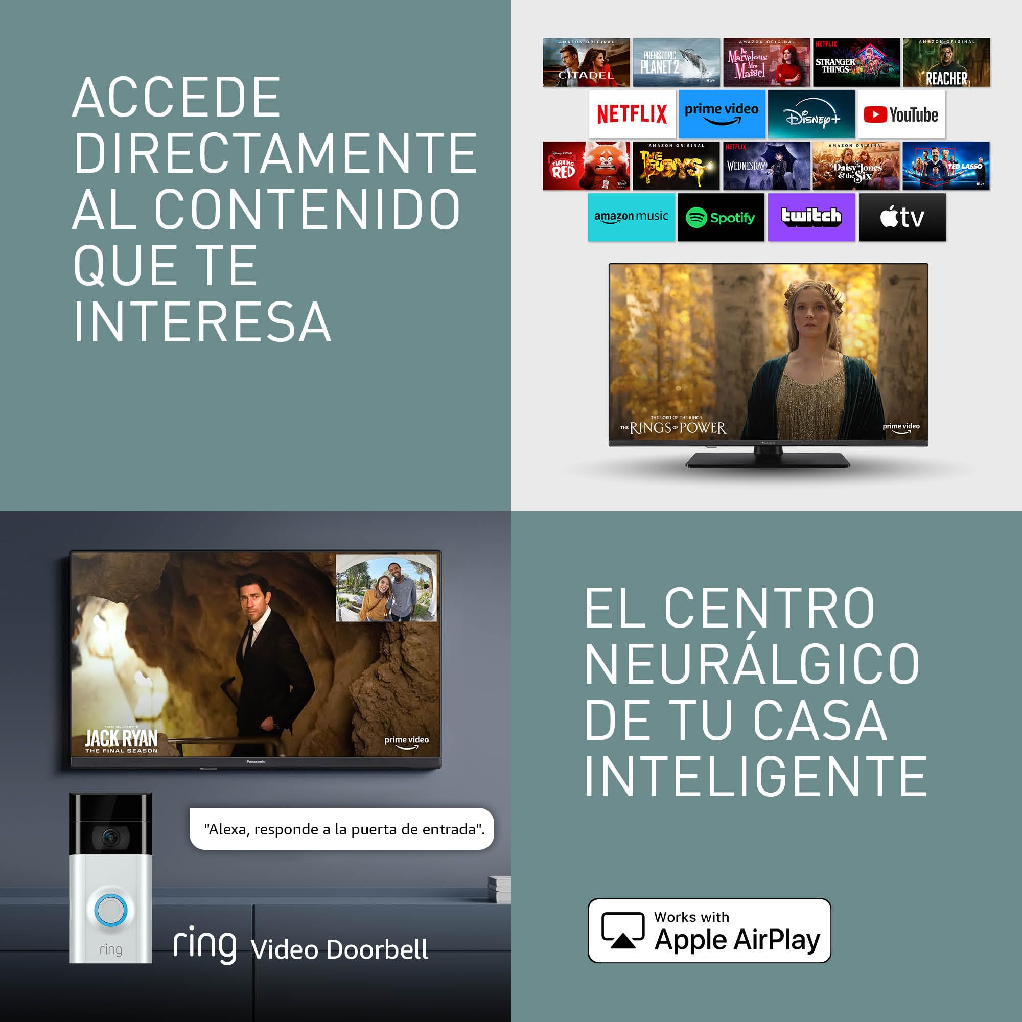 Panasonic TV-40S55AEZC, S55 Series 40 Pulgadas Full HD LED Smart TV, Fire TV, HD Colour Engine, HDR, Alexa Control De Voz, Modo De Juego, Reproductor Multimedia