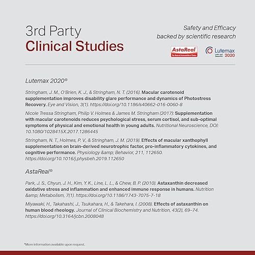 Miniatura 8 de Astaxantina luteína, zeaxantina, suplemento de apoyo para la salud ocular, fórmula antioxidante 2 en 1 con Lutemax y AstaReal, con aceite de oliva