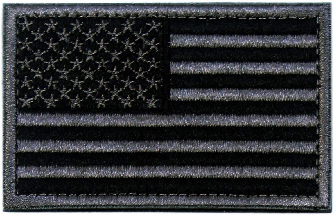 Tactical Patches of USA US American Flag, with Hook and Loop for Backpacks Caps Hats Jackets Pants, Military Army Uniform Emblems, Size 3x2 Inches