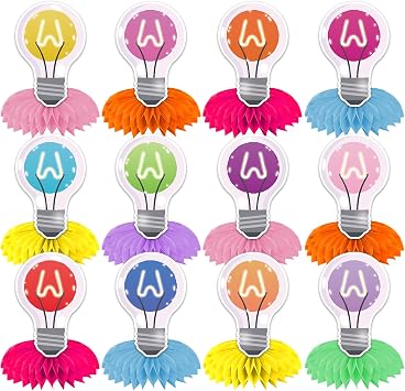 12Pcs VBS 2026 Decorations Honeycomb Centerpieces Double Sided Colorful Light Bulb Table Decorations 3D 2026 Jesus Vacation Bible Table Topper for Summer Vacation Bible School Church Classroom