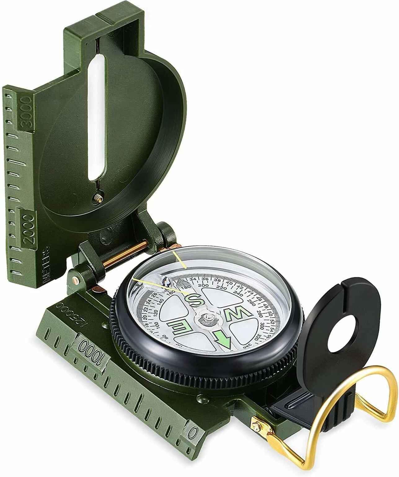 Portable Pocket Navigation Compass with Display for Outdoor Camping Hiking, Green-picture-13