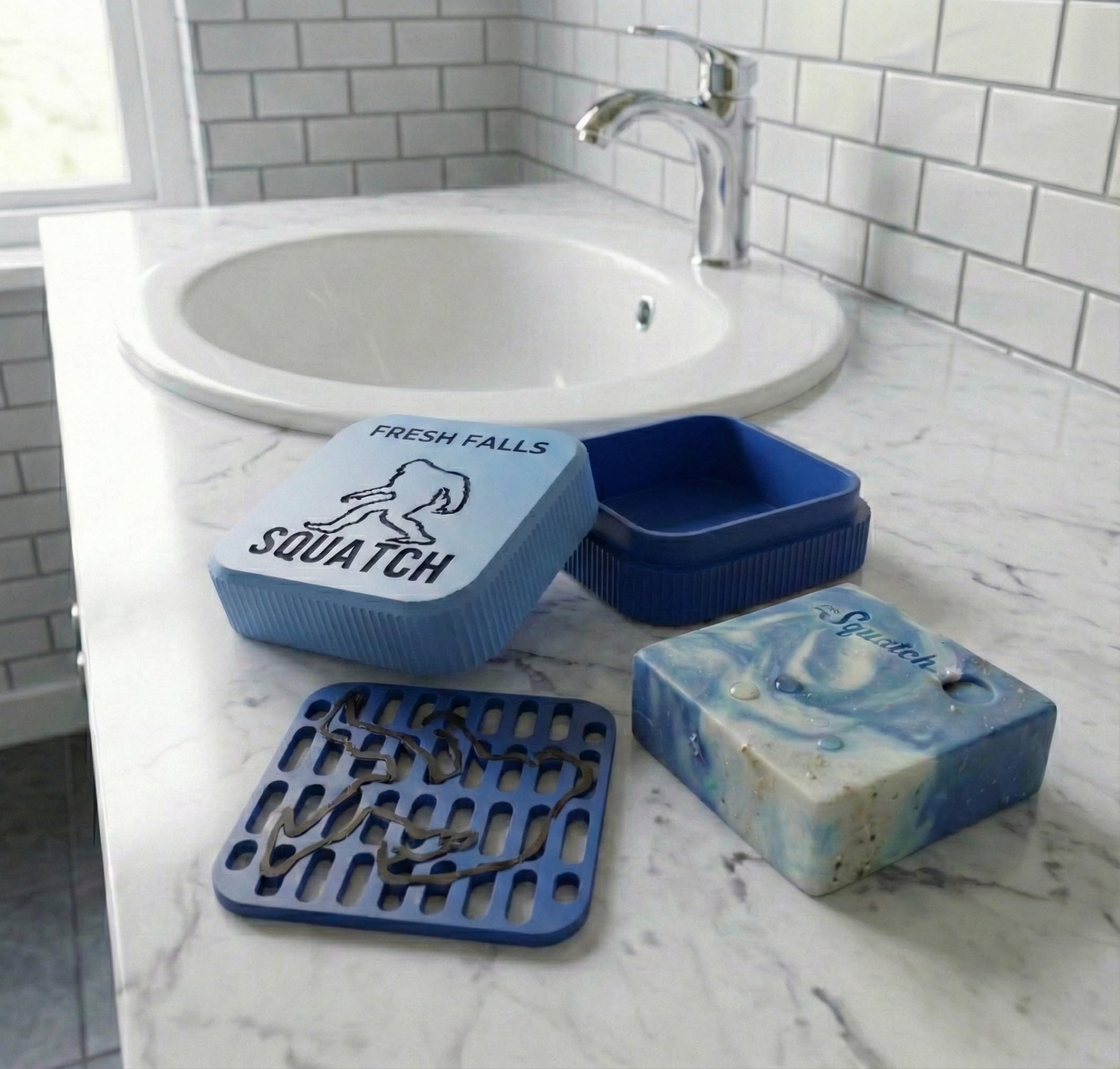 RS-3D Travel case sqautch Natural cold soap Holder Dish with Drip Tray, Rugged Soap Box with Drainage Insert, Men's Grooming Gift for Gym and Travel Fresh Fall not official product