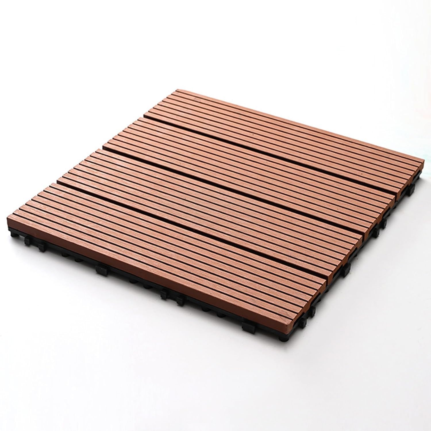 Carreaux de terrasse emboîtables en bois composite acajou résistants