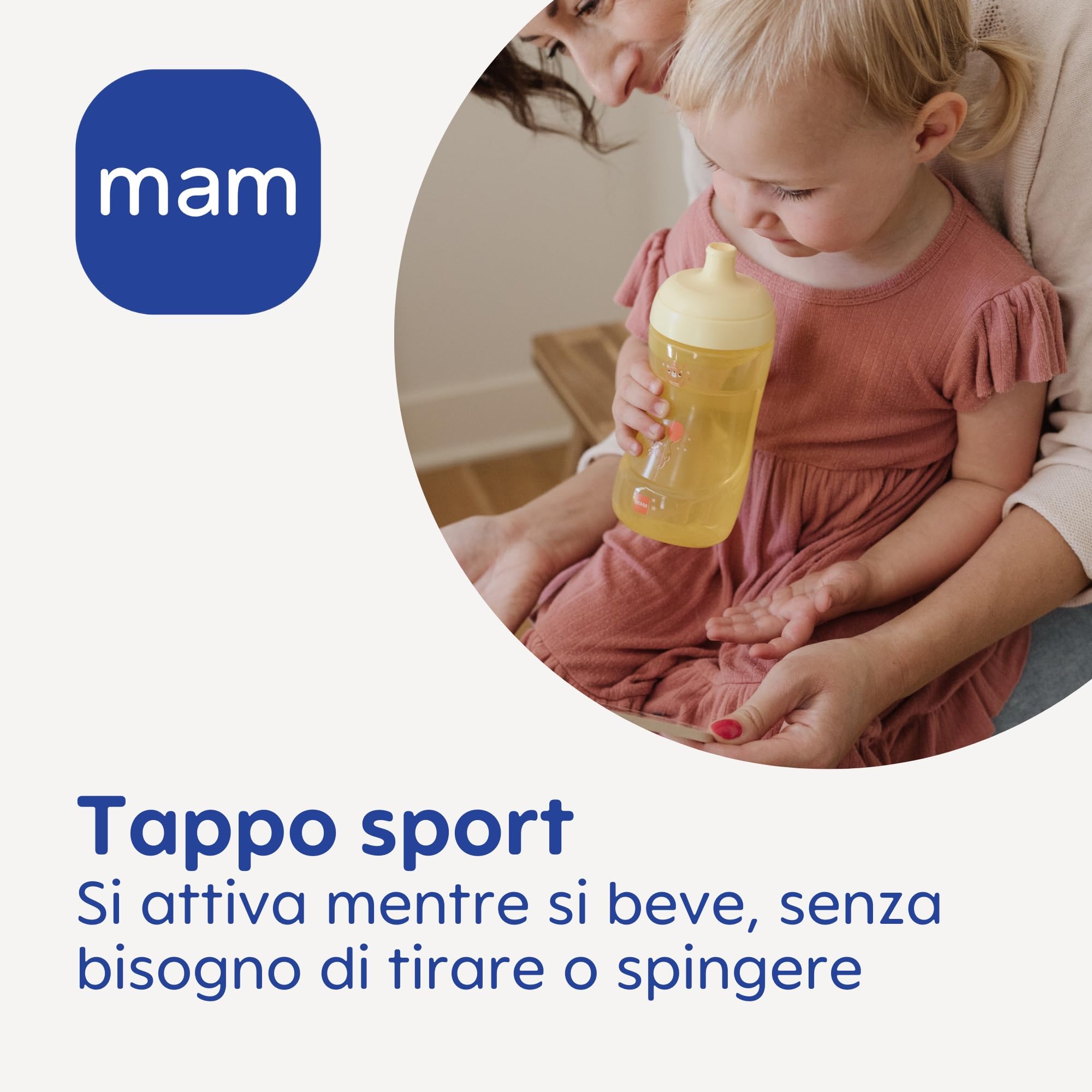 MAM Sports Cup Biberon bambini 330 ml, Rosa, beccuccio anti-goccia per neonati 12+ mesi