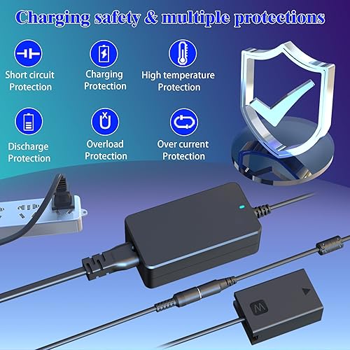 Miniatura 5 de AC PW20 Adaptador de corriente NP-FW50 Kit de batería ficticia, para Sony Alpha A6000 A6100 A6300 A6400 A6500 A5100 7 A7 A72 A7S A7S II A7R II