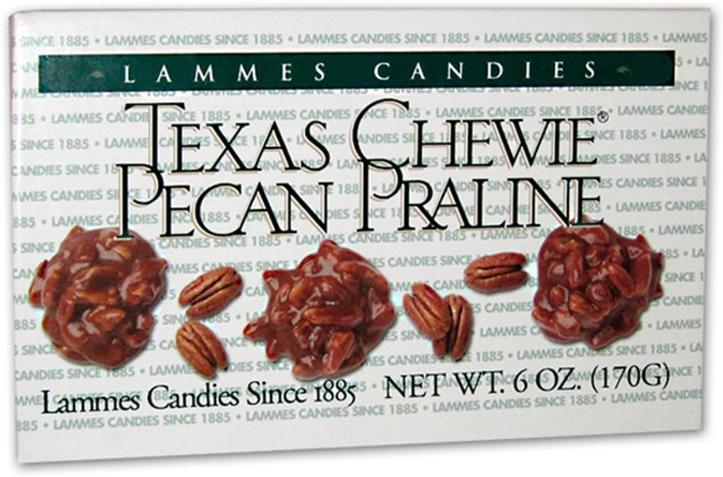Lammes Candies Texas Chewie Pecan Praline (Pack of 2), 6 Oz. Ea.