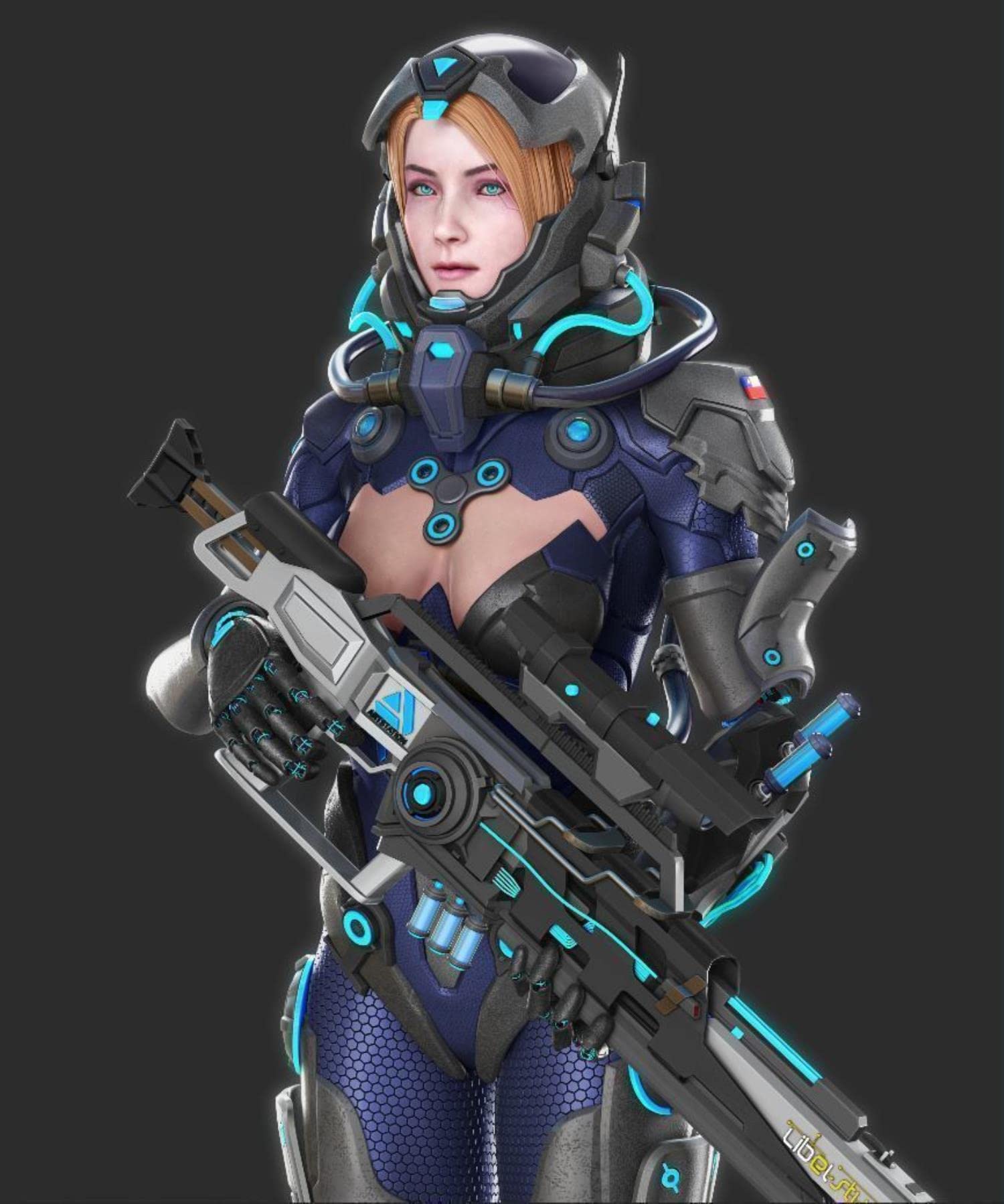 ZHANGJING 1/24 75mm 1/18 100mm Kit Modello in Resina Futuro Femmina Soldato Figura Smontato Non Verniciato RA-568
