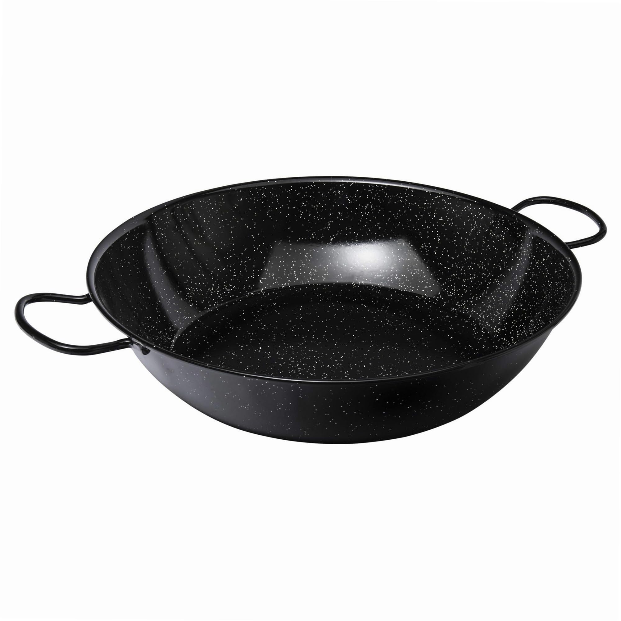 VAELLO - Plat à Paella Haut en Métal Émaillé - Plat de Cuisson Résistant, Accessoire Cuisine Extérieure Facile à Nettoyer - Poêle à Paella à 2 Poignées, Ø 60 cm