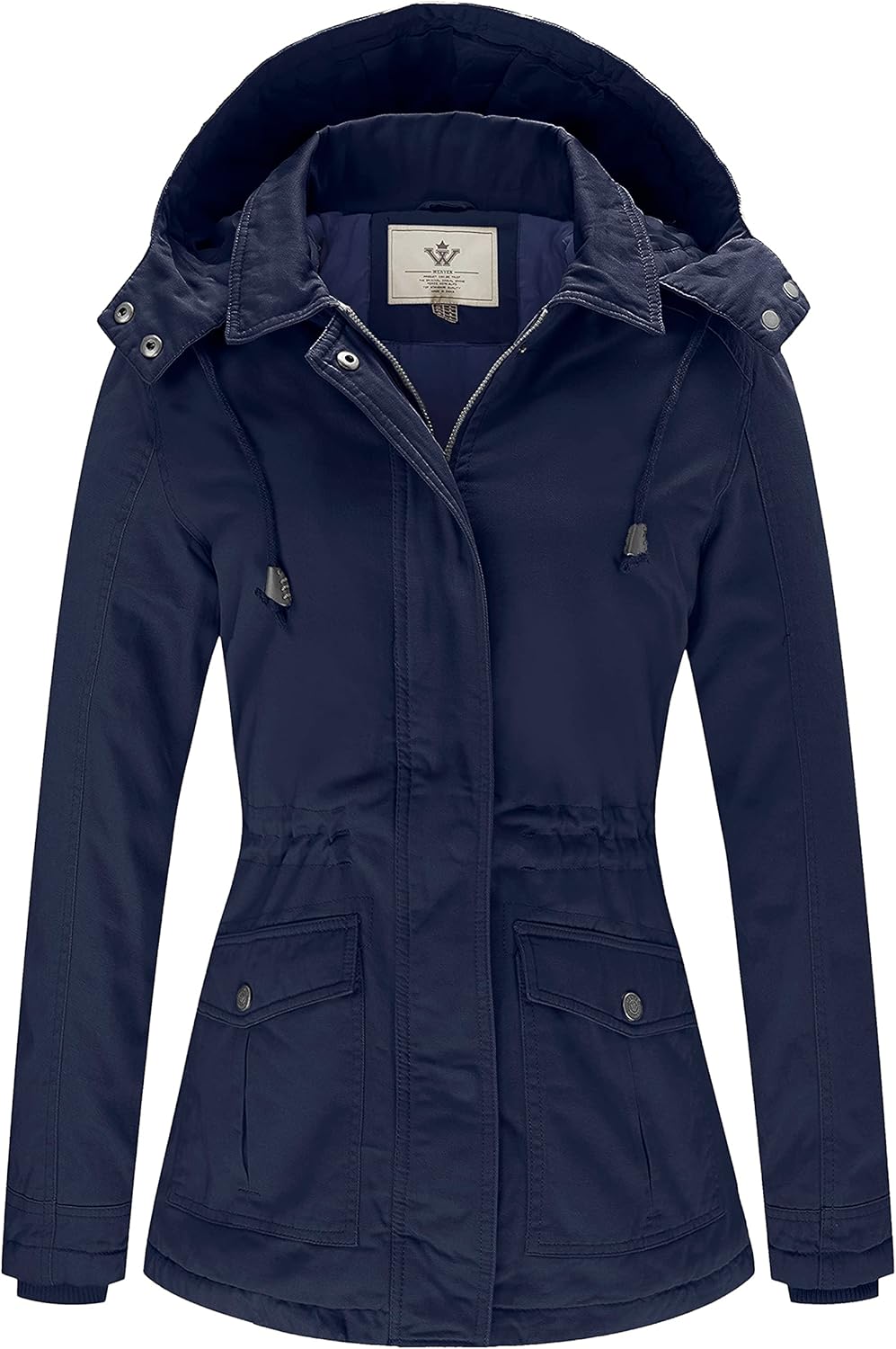 WenVen Women's Winter Thicken Cotton Coat Warm Parka Jacket with Removable Hood