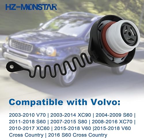 Miniatura 2 de 31392044 Tapa de gasolina compatible con Volvo S60 2004-2009/2011-2018 2007-2015 S80 2015-2018 V60 2003-2010 V70 2010-2017 XCC 60 20 08-2016 XC70