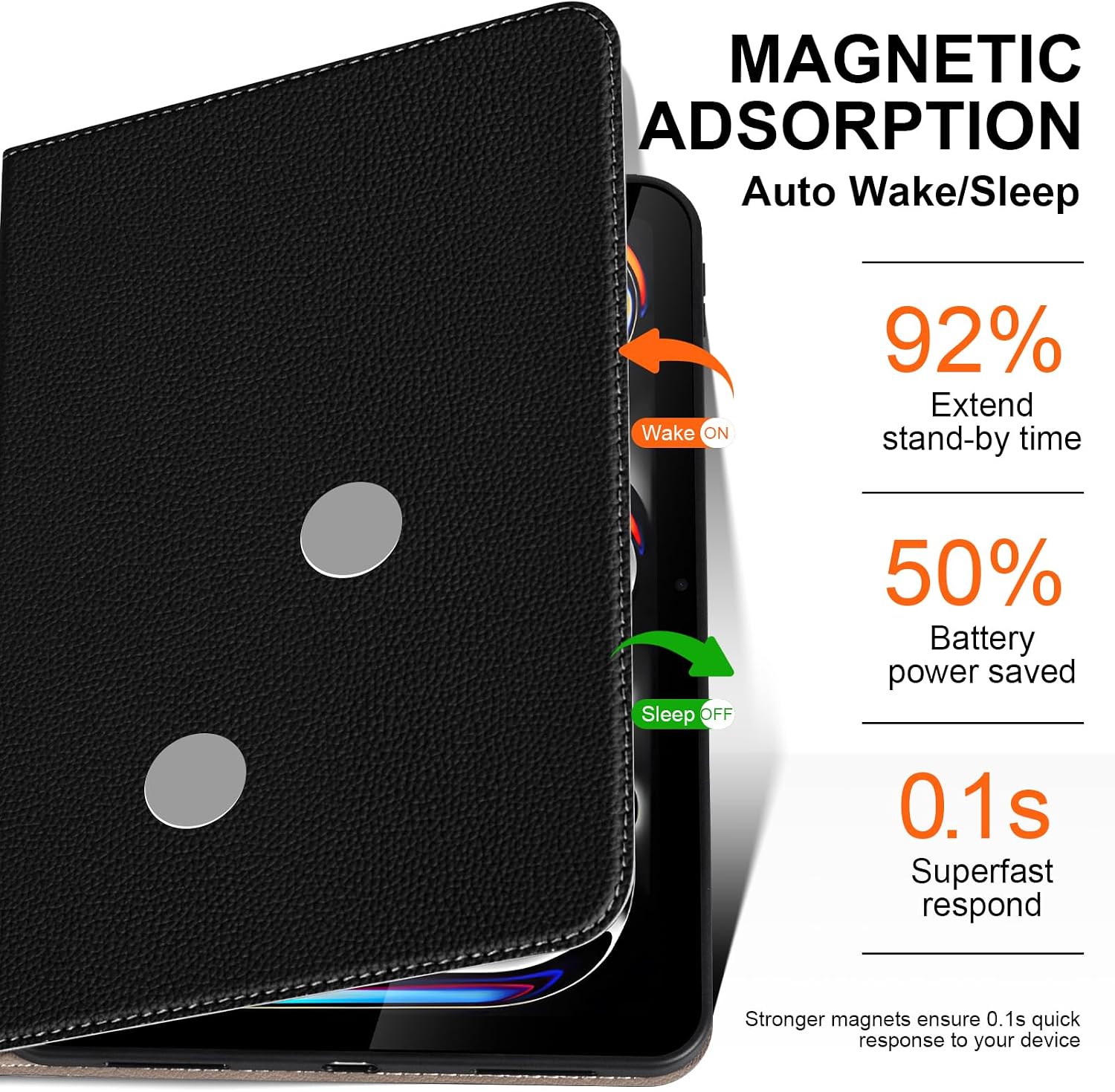 Premium Microfiber Leather Case for iPad Pro 11 Inch (M4/M5) 2024/2025,Auto Wake/Sleep, Multiple Viewing Angles, Shockproof Protective Stand Case,Black
