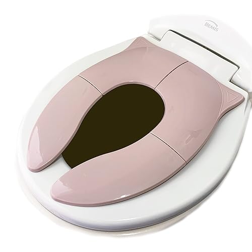 Miniatura 9 de THREE LITTLE TOTS - Asiento de baño portátil moderno y seguro, asiento de entrenamiento plegable de viaje verde azulado oscuro para niñas y niños,