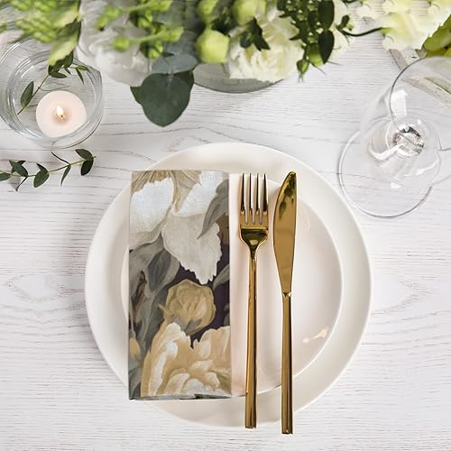 Miniatura 2 de Cloth Napkins Set of 6 Retro Peony 20x20 Inch Cloth Napkins Vintage Flowers Washable Reusable Kitchen Dinner Napkins Table Decor for Wedding,