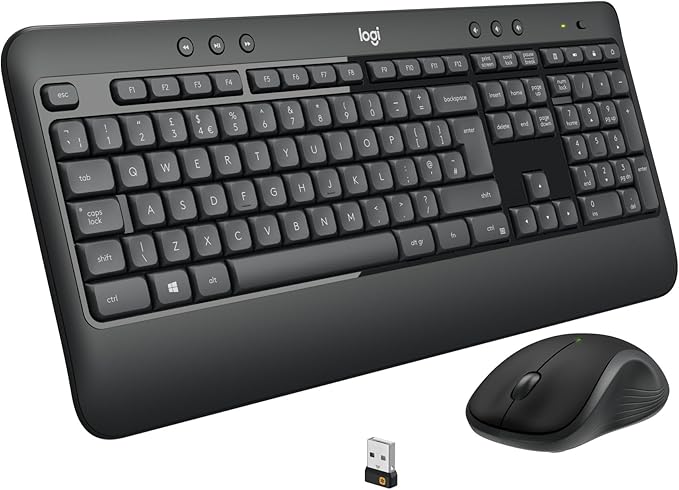 Logitech MK540 Advanced Combo Teclado y Ratón Inalámbrico para Windows, Receptor USB unificador de 2,4 GHz, Botones Multimedia, Batería de 3 años de duración, PC, Portátil, QWERTY Español - Negro