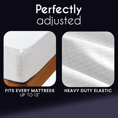 Miniatura 6 de Adamson Grounding - Sábana bajera ajustable, tamaño Queen, fibra plateada pura y algodón orgánico + cable de conexión a tierra + bolígrafo probador