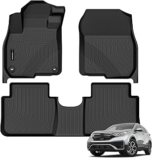 All Weather Floor Mats Fit for Honda CR-V 2017-2022 TPE Liners Accessories All Season Guard Odorless Anti-Slip Floor Mats for Honda CRV 2022 2021 2020 2019 2018 2017 Black
