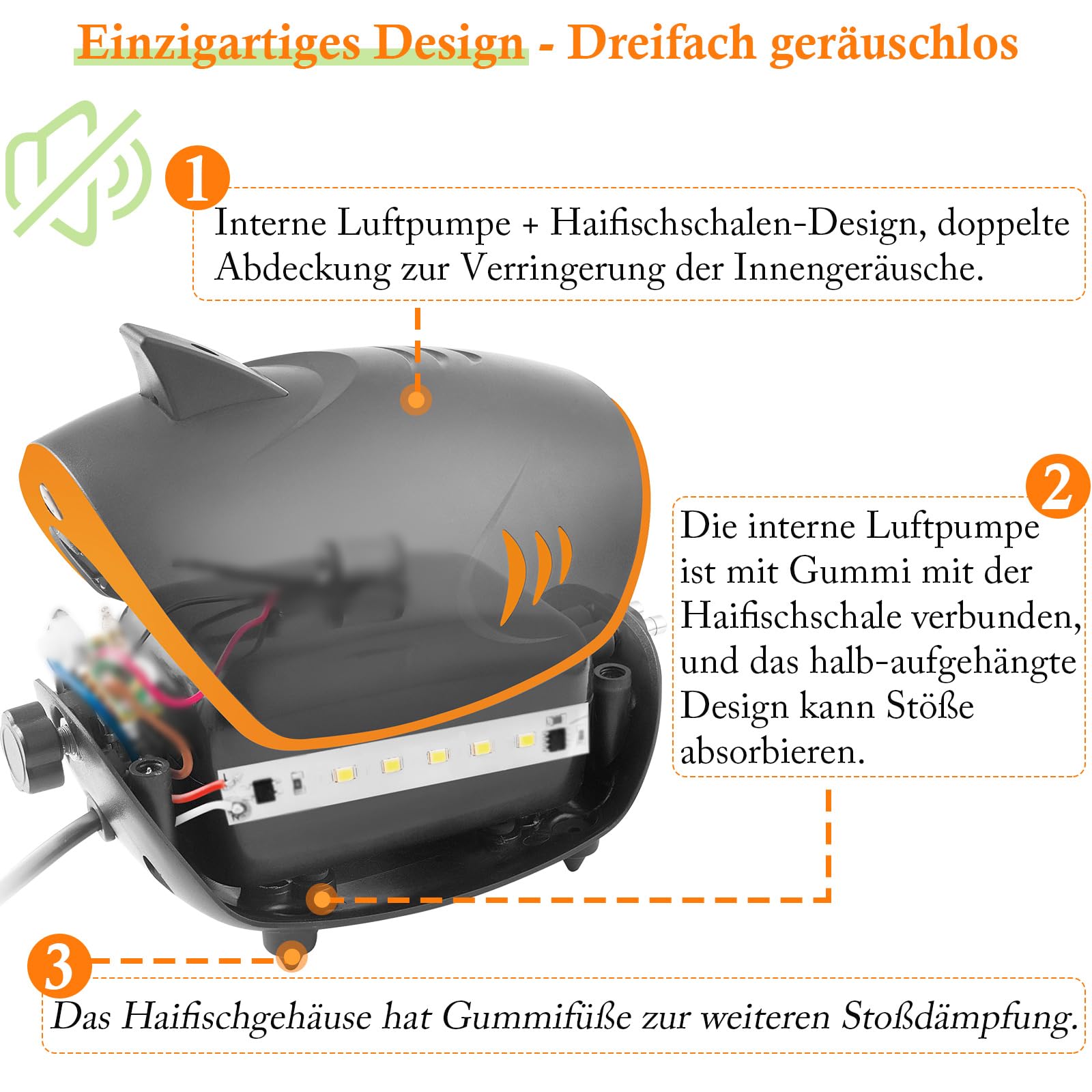 FEDOUR 3W 4W 5W 7W Leistungsstarke Aquarium Luftpumpe, 2-ausgänge Leise Aquarium Sauerstoffpumpe, Einstellbare Aquarium Belüfter Pumpe mit Allem Zubehör, für 1-700L Fish Tank