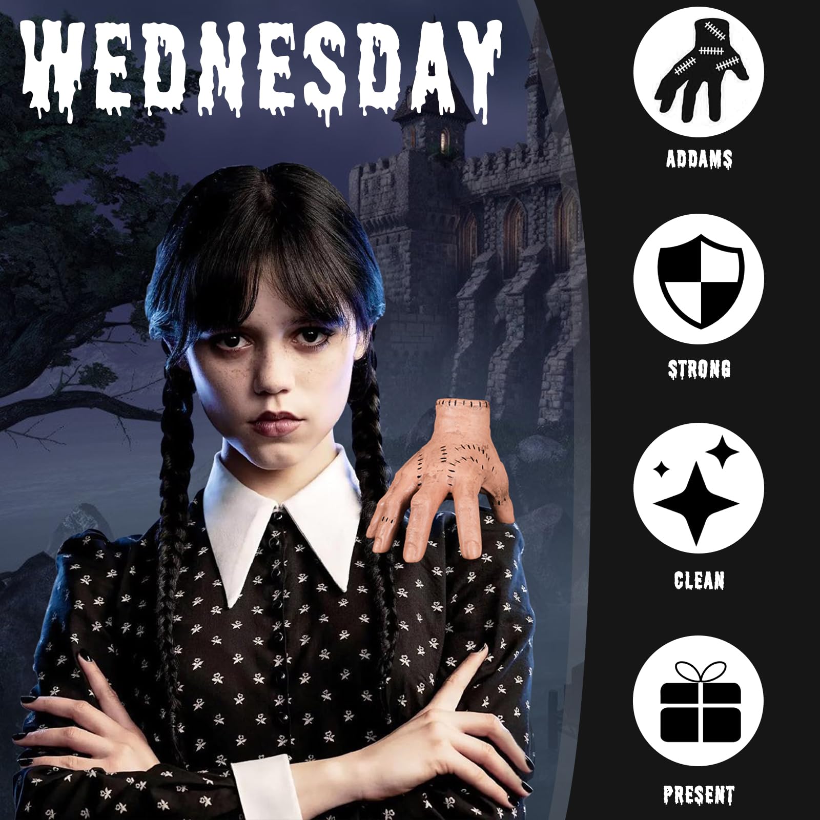 WOW! Stuff Mercredi Real FX Thing – Main Réaliste Officielle Mercredi Addams Avec App Effets Spéciaux Hollywood