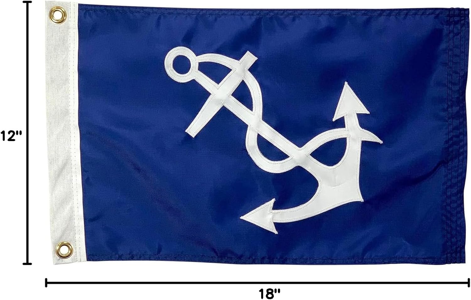 12x18" Port Captain Boat Flag - Nautical Marine Grade Fully Stitched, Embroidery and Appliqué, Durable All-Weather Nylon with Grommets for Outdoors, Made in USA