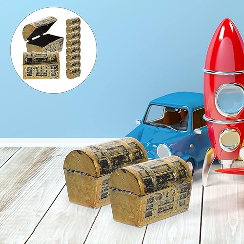 Miniatura 2 de Gadpiparty 10 piezas de mini cofres del tesoro de plástico pirata caja de joyería para niños con temática pirata fiesta de cumpleaños suministros