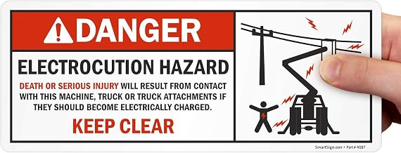 SmartSign "Danger - Electrocution Hazard, Death Or Serious Injury" Label | 4" x 10" Laminated Vinyl