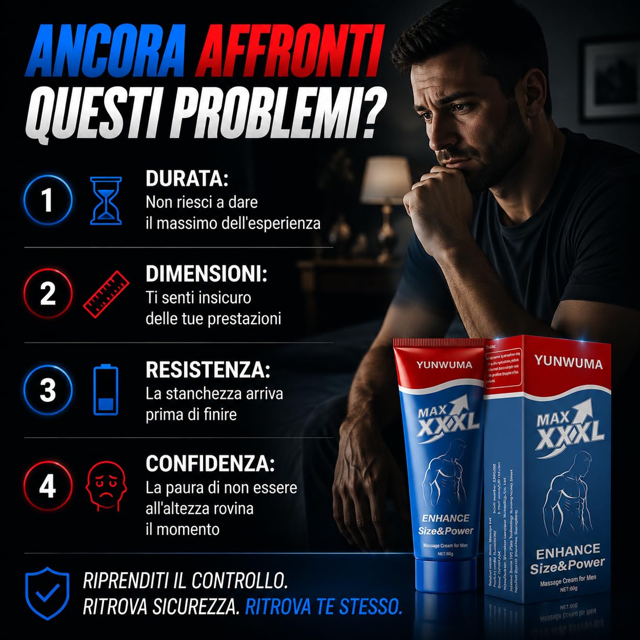 Crema per l'ingrandimento del pene maschile Estensione Massaggio Crema per la crescita Aumento delle parti private Più grande Più spesso Più lungo per maschio 60g