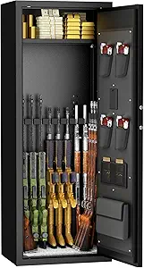 INTERGREAT Gun safes,Large Rifle Safe,Gun Safes for Home Rifle and Pistols, Long Gun Safe for Rifle Shotgun for Home,Quick Access Rifle Safes,Adjustable Gun Racks, Easy Assemble(8-12 Guns)