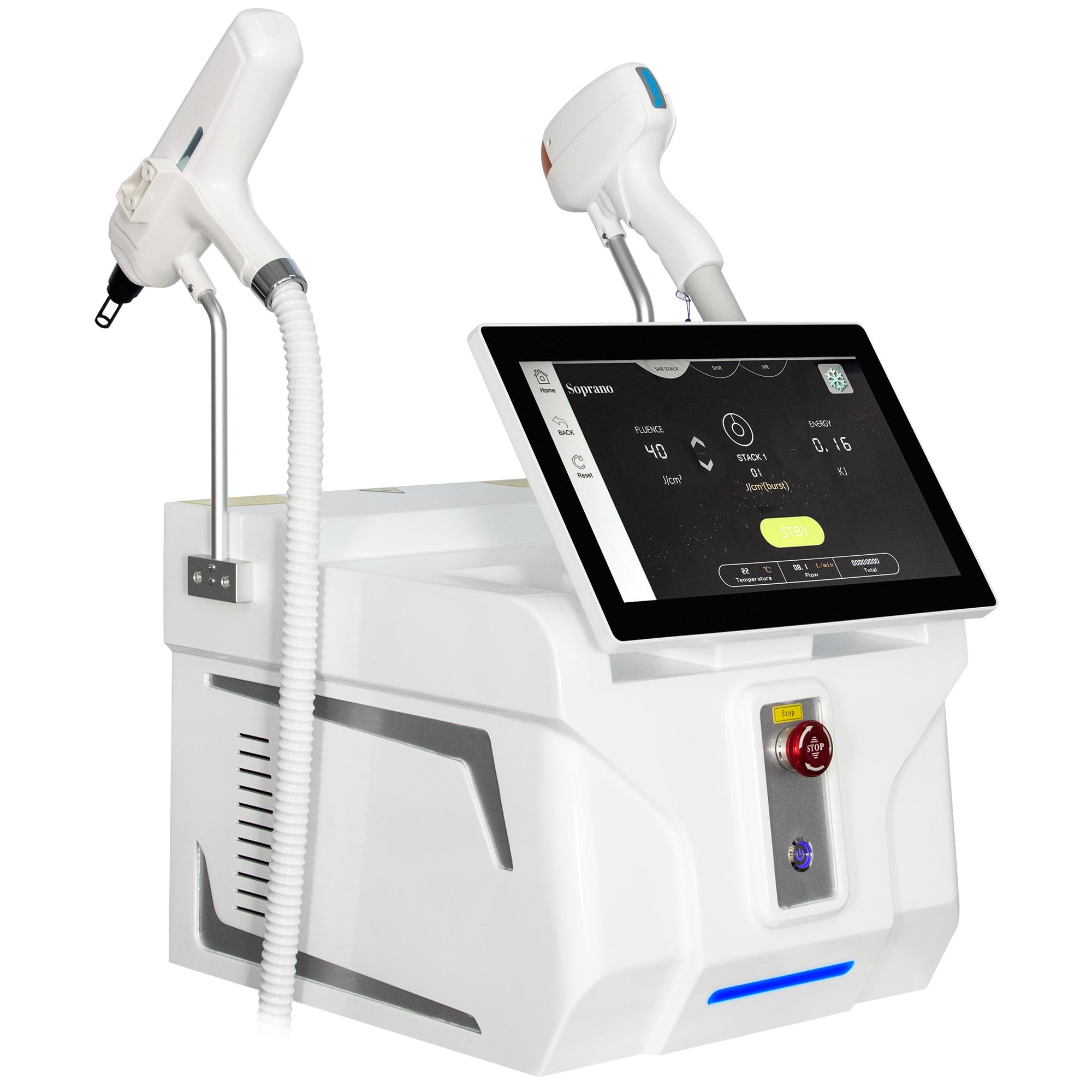 10Bars 2 in 1 Epilatore Laser 808nm a Diodo, Picosecondo Rimozione tatuaggi | 755nm/808nm/940nm/1064nm Rimuovere i peli superflui da tutto il corpo Rimozione di nei e cicatrici da acne