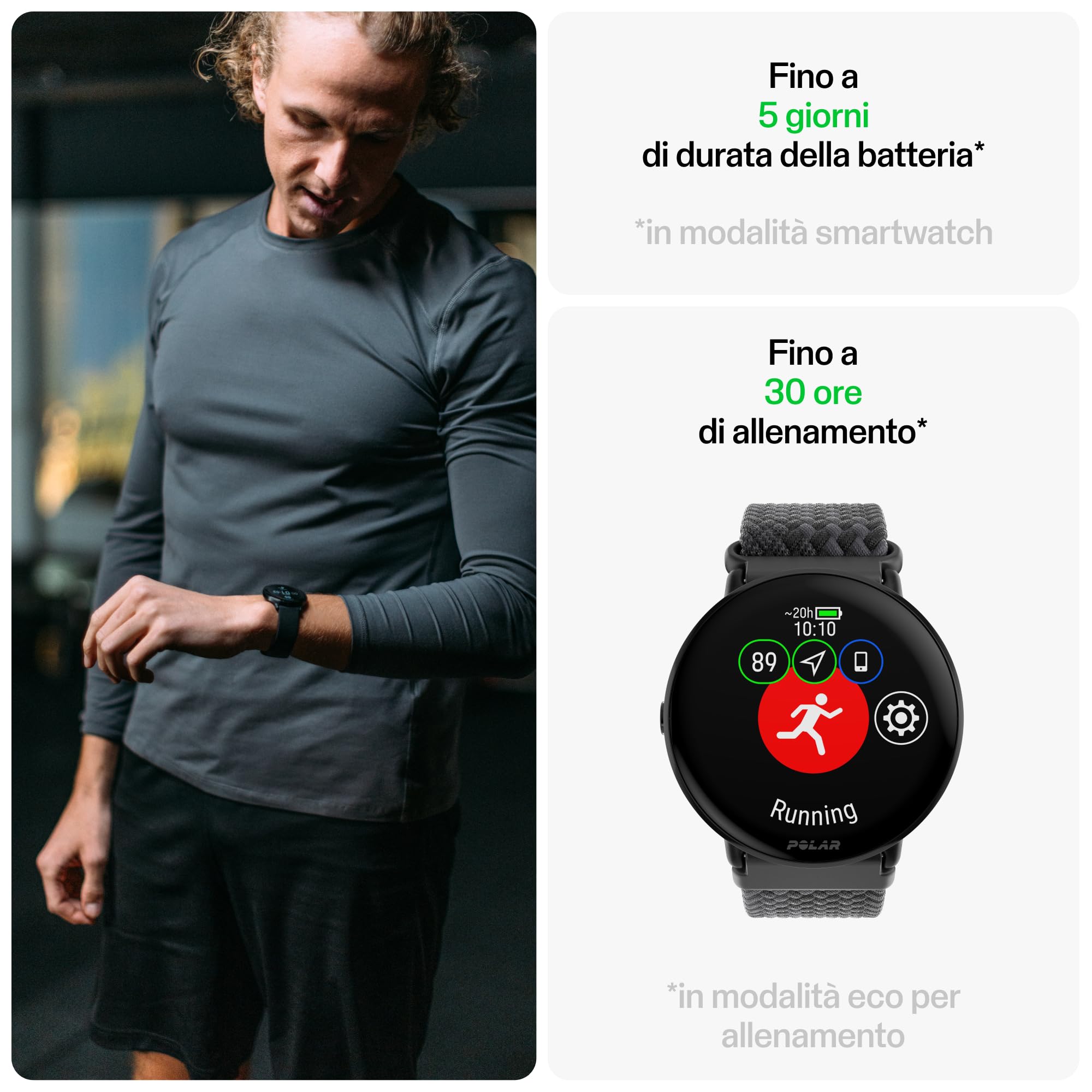 Polar Ignite 3 - Smartwatch con GPS per fitness con cinturino in filo intrecciato nero, analisi del sonno, display AMOLED, activity tracker 24/7, FC, allenamenti personalizzati e guida vocale
