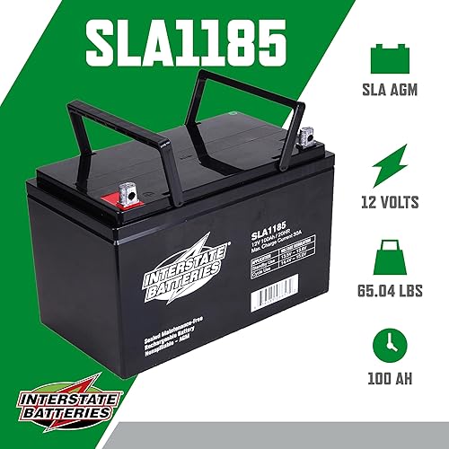 Miniatura 3 de Interstate Batteries Batería Solar de 12V 100Ah 90Ah - Grupo 27, Terminal de Bandera, SLA AGM VRLA Power Patrol, Reemplazo Recargable para Solar,