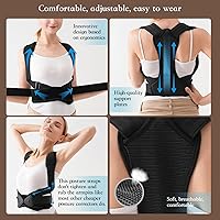 Vista 6 de DARLIS Corrector de postura para mujeres y hombres, soporte ajustable y transpirable para la parte superior de la espalda, corrector de postura