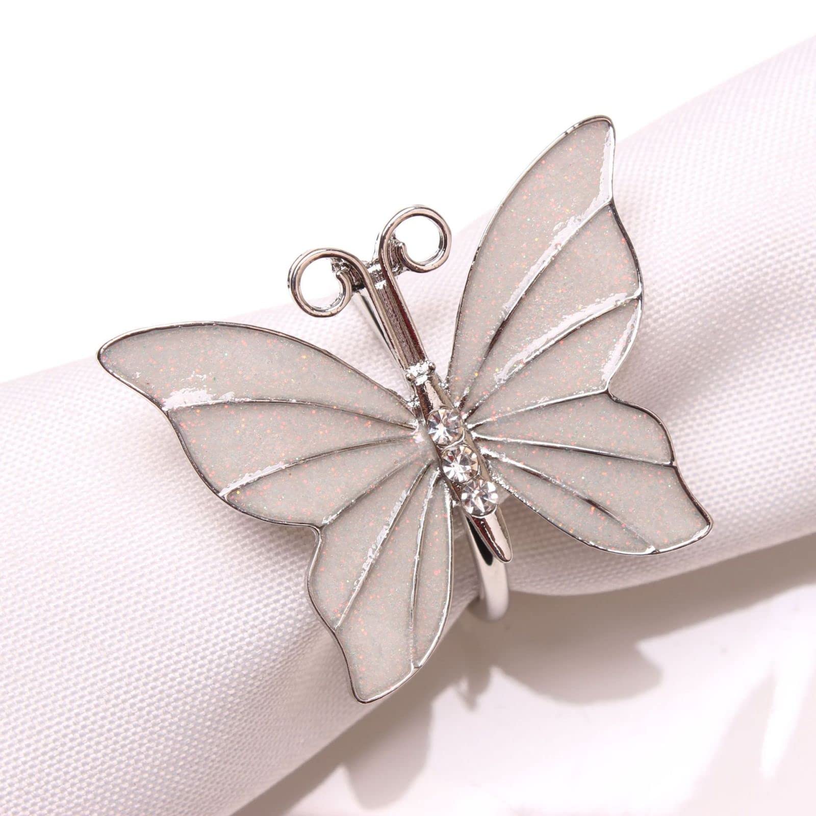 Portatovaglioli A Farfalla Oro - 12 Pezzi Per Matrimoni E Feste - Elegante E Riutilizzabile - Foto 5