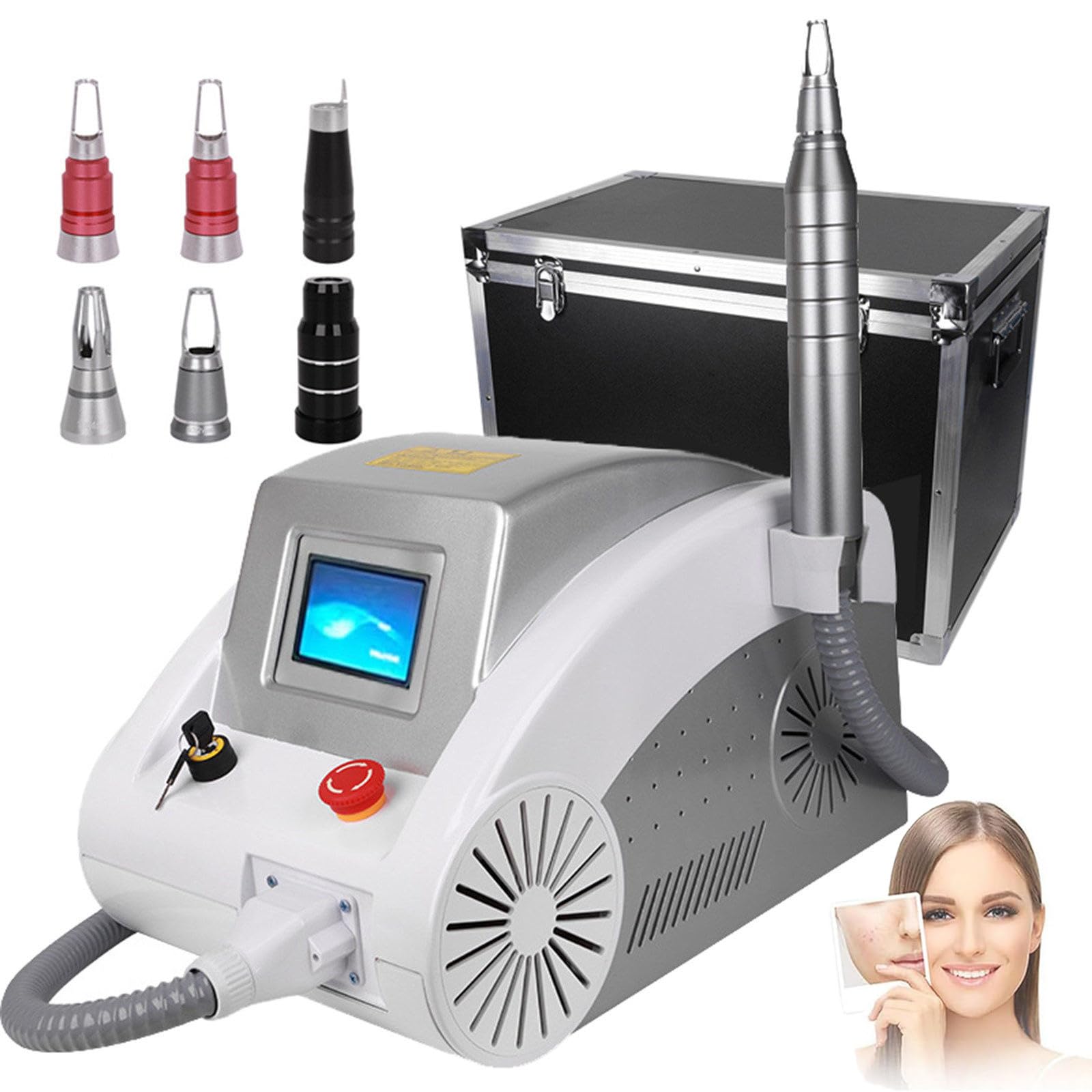 Machine professionnelle de détatouage des sourcils, avec 6 sondes, appareil de détatouage picoseconde pour sourcils, lèvres et yeux, élimine les pigments et les taches, et intègre un système de r