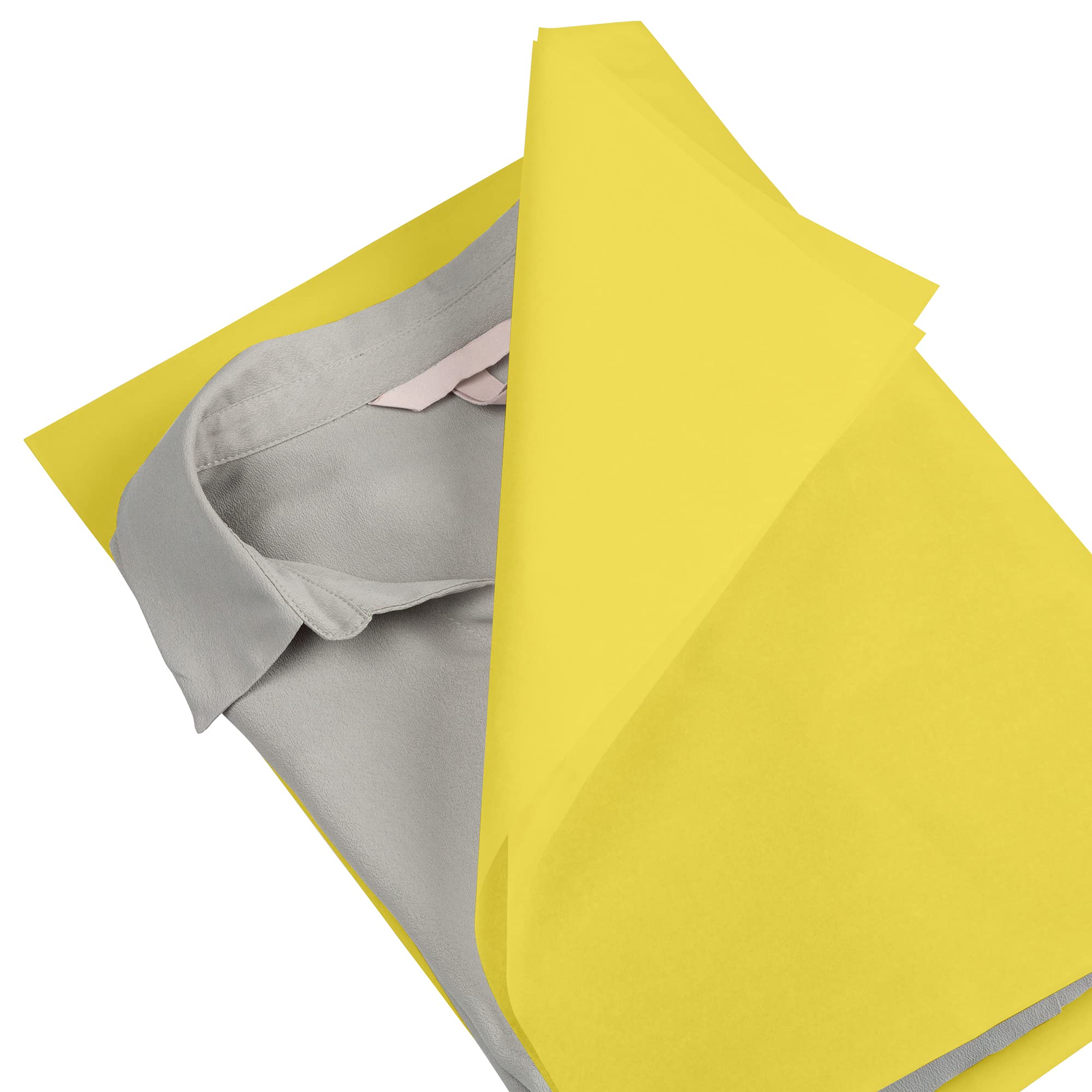 packer PRO Pack 500 hojas de Papel Seda para Envolver Ropa Regalos ecommerce, Amarillo 75x50 cm