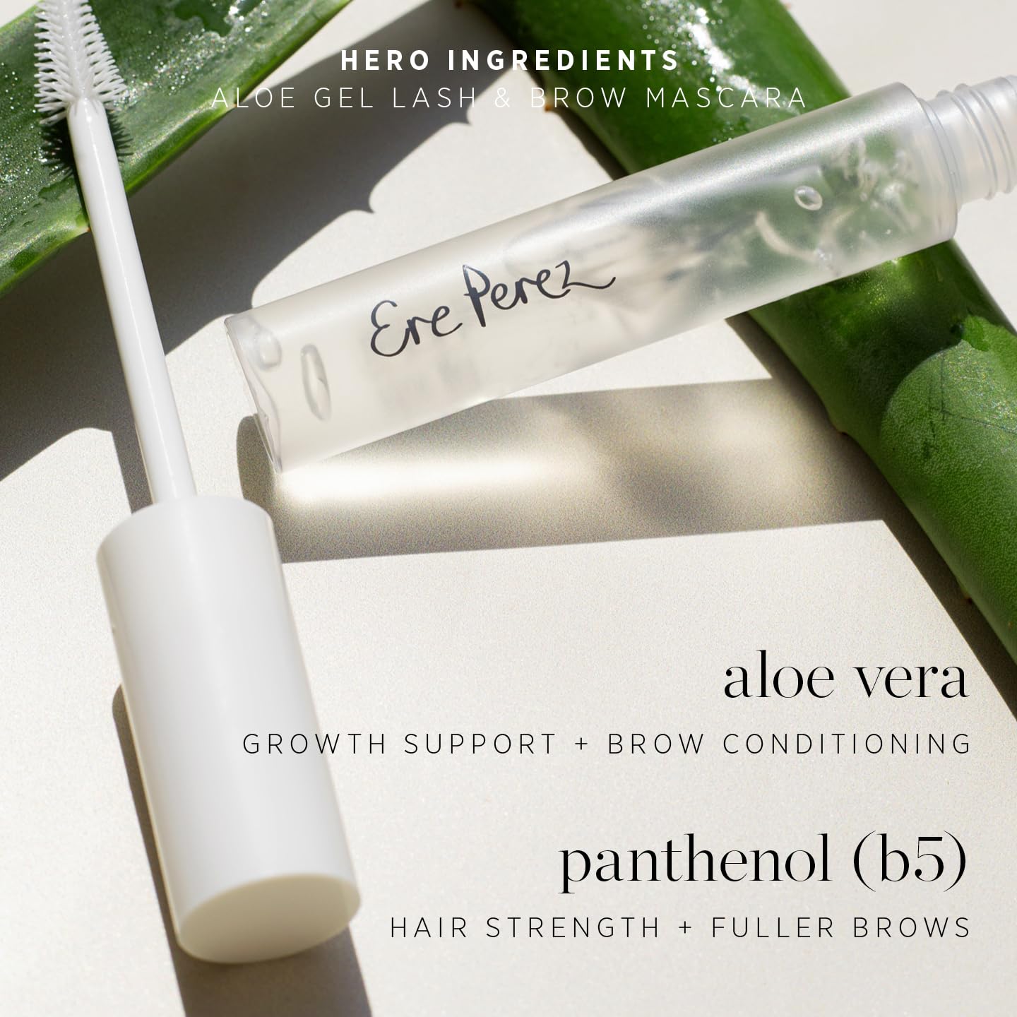 Ere Perez - Natural Aloe Gel Lash + Brow Mascara | Conditions, Lengthens, Defines, Sweat-Proof, Water-Resistant | Aloe Vera, Vitamin B5 | Vegan, Cruelty-Free, Clean Beauty (Clear, 0.35 oz | 10 ml) - Image 6