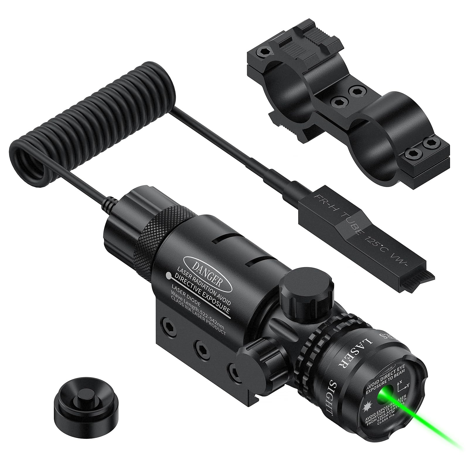 Feyachi Tactical Green Laser Sight for Rifle with 20mm Picatinny Rail Mount and 1'' Ring Barrel Mount Include Pressure Switch