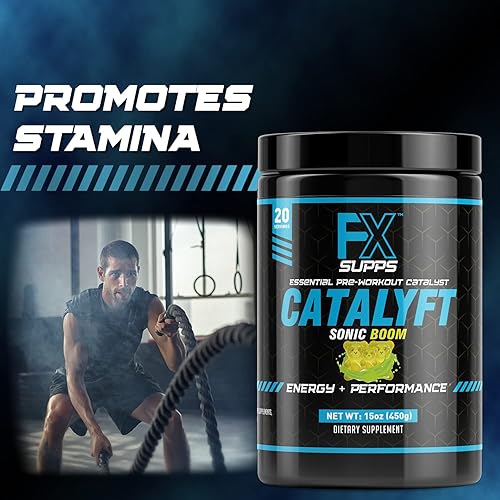 Miniatura 6 de FX Supps Catalyft - Bebida en polvo para preentrenamiento para hombres y mujeres, Sonic Boom, mezcla de suplemento dietético con creatina y