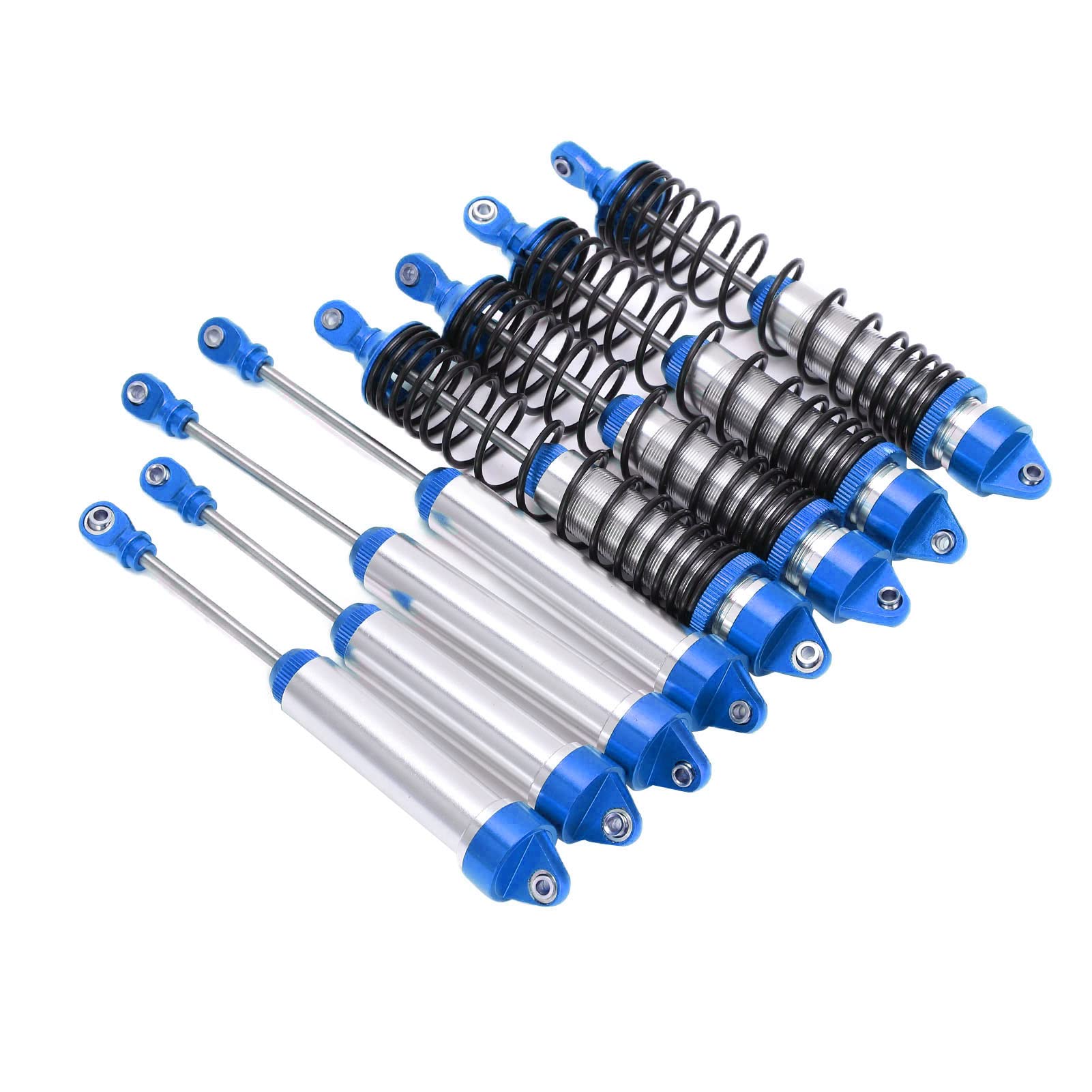 Set di Ammortizzatori RC Durevoli Ammortizzatori Anteriori e Posteriori in Alluminio Leggero per 1/7 UDR 4 Pezzi (Blu Scuro)