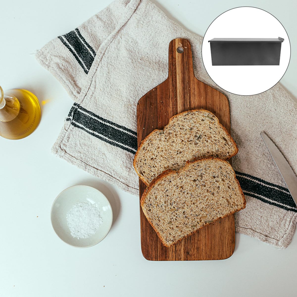 minkissy Antihaft Toastbackform aus Eisen mit Belüftungslöchern für Zuhause zum Brotbacken und Toasten Leichte und Einfache Struktur mit Deckel