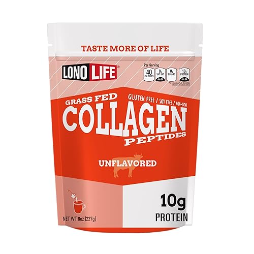 LonoLife - Péptidos de colágeno sin sabor con 0.35 onzas de proteína, apto para paleo y keto, recipiente a granel de 8 onzas - El embalaje puede